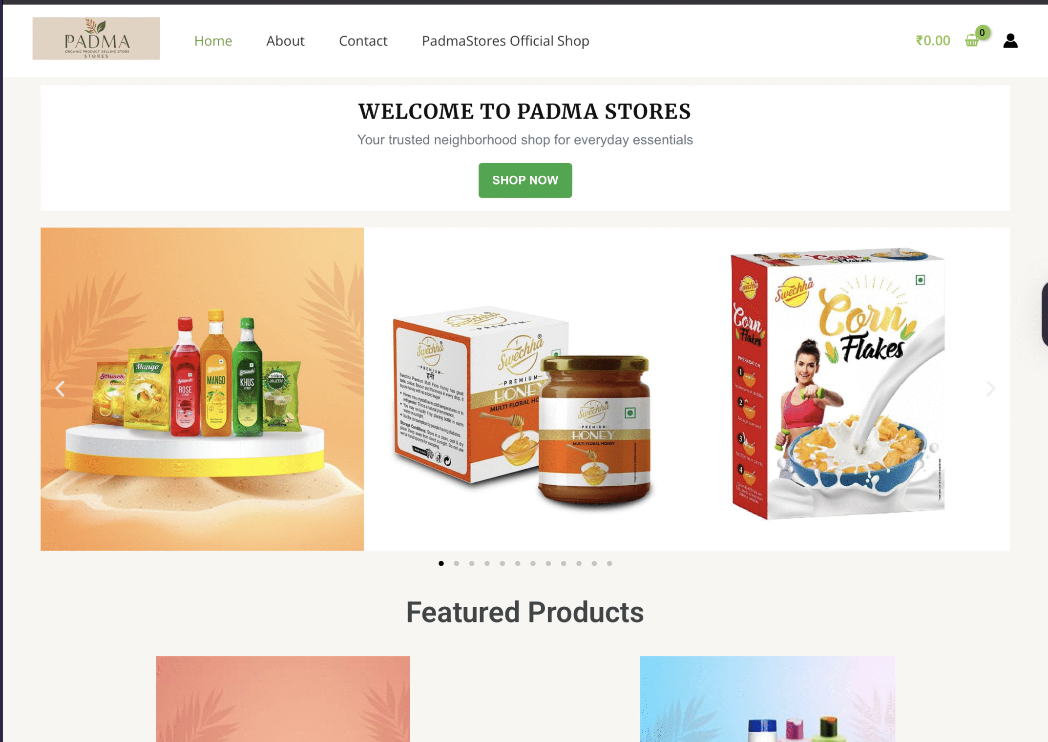 Padma Stores — eCommerce Site